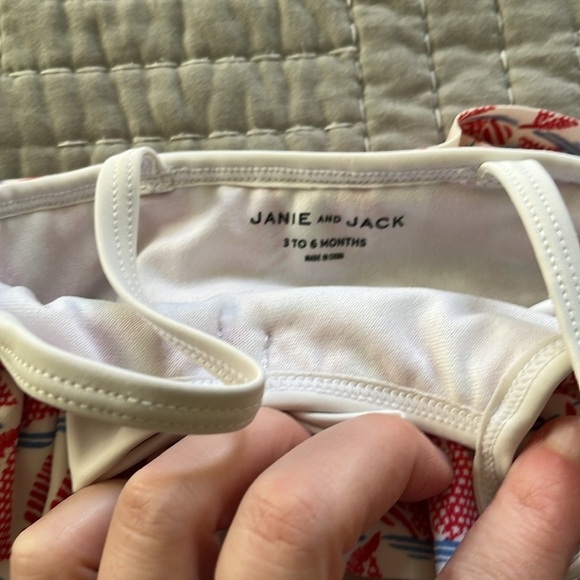 JANIE and JACK ~ Girls Ruffled Sail Boat One Piece Bathing Suit 3-6 Months - Picture 5 of 7